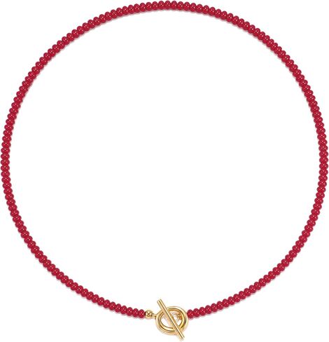 Elegance 11 designs Natural Stone Flat Beaded Thin Choker Necklace Handmade Boho Layerable Jewelry for Women in Kuwait