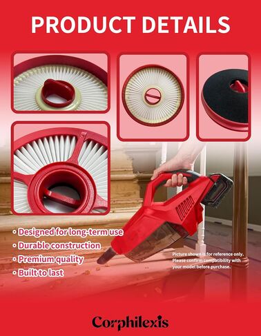 49-90-2012 Vacuum Filter with Foam Pre-Filter Fits for Milwaukee M18 FUEL Compact Vacuum 0940-20,Washable Reusable in Kuwait