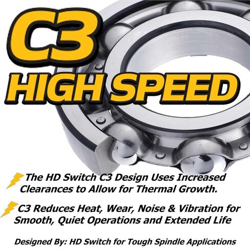 3 Kits - Spindle Bearing & Seal Rebuild Kit for Dixie Chopper Blackhawk & Black Hawk HP 48" 54" 60" 2248 2548 2454 2554 2460 2560 Zero Turn Mowers - Premium C3 High Speed Upgrade in Kuwait