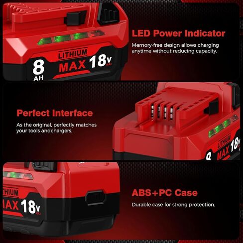 8Ah Replacement for Milwaukee M18 Battery: 18V Max Lithium-Ion Batteries (2Pack) in Kuwait