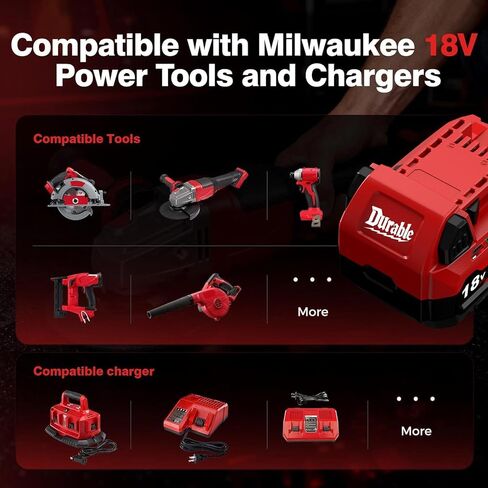 8Ah Replacement for Milwaukee M18 Battery: 18V Max Lithium-Ion Batteries (2Pack) in Kuwait