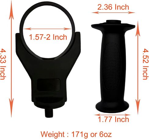 Hammer Drill Handle,1.57-2 Inch Clamping Range,Ergonomic Auxiliary Handle,Adjustable Side-Handle for Rotary Hammer,Hammer Drill,Impact Drill,Demolition Hammer,Screw Driver Handle Replacement in Kuwait