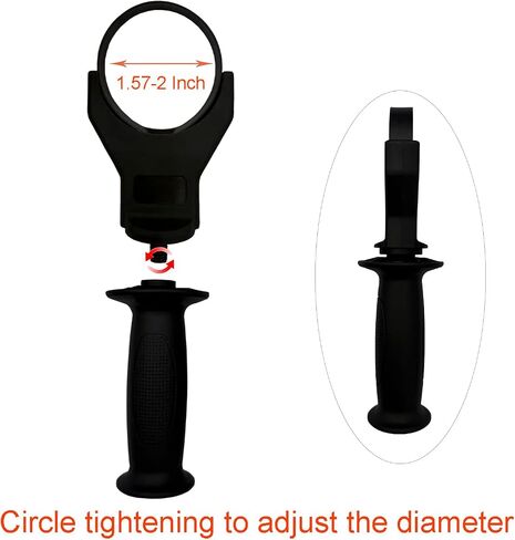 Hammer Drill Handle,1.57-2 Inch Clamping Range,Ergonomic Auxiliary Handle,Adjustable Side-Handle for Rotary Hammer,Hammer Drill,Impact Drill,Demolition Hammer,Screw Driver Handle Replacement in Kuwait