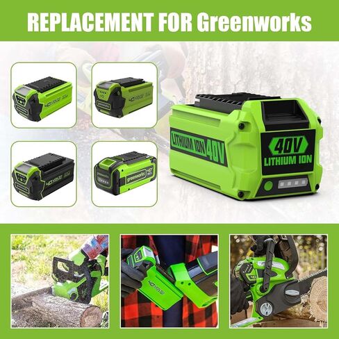 6.5Ah Battery Replacement for Greenworks 40V Battery 29472 29462, Compatible with Greenworks 40V G-MAX Power Tools 29252 20202 22262 in Kuwait