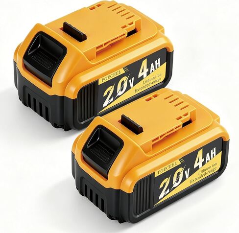 20V Lithium Ion Battery Replacement for De Walt 4ah Battery | FOECEEL, High Capacity 4000mAh Power Tool Battery Pack, Compatible with DCB200 DCB204 DCB206 DCB180 DCB203 Series, 2 Packs in Kuwait
