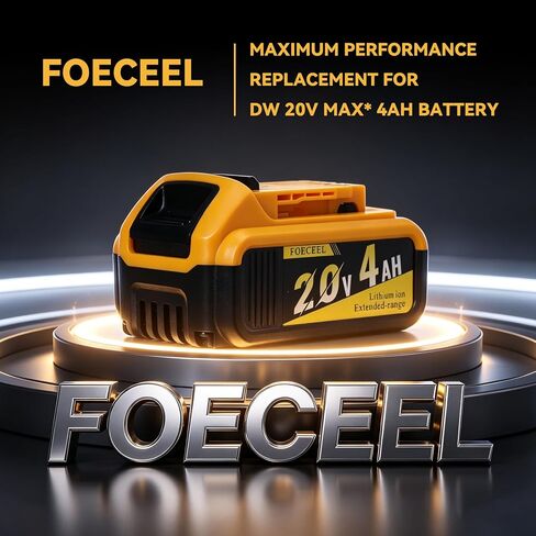 20V Lithium Ion Battery Replacement for De Walt 4ah Battery | FOECEEL, High Capacity 4000mAh Power Tool Battery Pack, Compatible with DCB200 DCB204 DCB206 DCB180 DCB203 Series, 2 Packs in Kuwait
