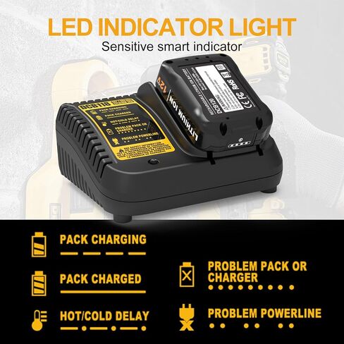 2-Pack 4.0Ah Replacement for Dewalt 12V Battery and Charger Kit, Compatible with Dewalt 12 Volt Max Battery DCB120 DCB124 DCB127 DCB122 DCB125, Includes DCB118 Charger in Kuwait