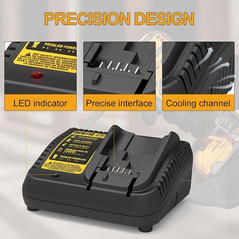 2-Pack 4.0Ah Replacement for Dewalt 12V Battery and Charger Kit, Compatible with Dewalt 12 Volt Max Battery DCB120 DCB124 DCB127 DCB122 DCB125, Includes DCB118 Charger in Kuwait