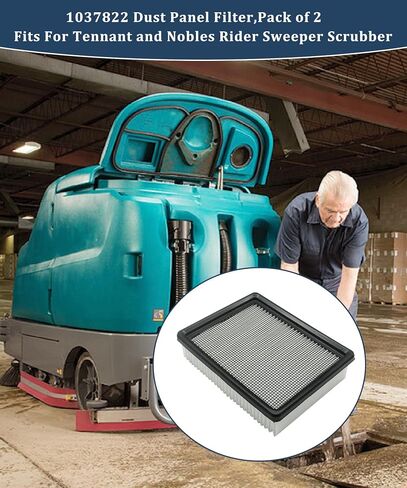 1037822 Dust Panel Filter Compatible with Tennant and Nobles Rider Sweeper Scrubber(Fits Models 7100,7300,8300,T16,T17,M17),Replaces 386326,Pack of 2 in Kuwait