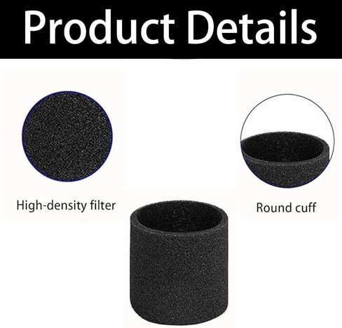 4 Pack 90585 Foam Sleeve for Wet Dry Vacuum Cleaner, VF2001 Foam Replacements Filters Compatible with Shop Vac Wet Dry Vacuums 5 Gallon and Larger, Reusable Vacuum Filter Sleeves for Liquid Cleanup in Kuwait