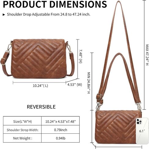 SENDEFN Quilted Leather Crossbody Bags for Women Ladies Shoulder Purse Satchel HandBag with Chain Trendy Strap in Saudi Arabia