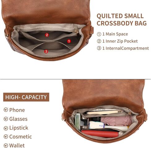 SENDEFN Quilted Leather Crossbody Bags for Women Ladies Shoulder Purse Satchel HandBag with Chain Trendy Strap in Saudi Arabia