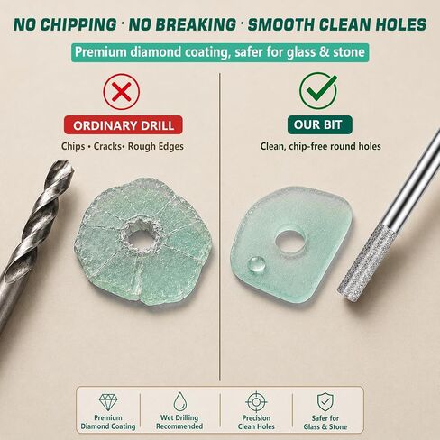 SI FANG 30PCS Diamond Drill Bits 1mm 2mm 3mm, 1/8" Shank for Dremel | Coated Grinding Bit Rotary Tools Accessories, for Sanding Drilling Stone Sea Glass Shells Ceramic DIY Jewelry Lapidary Making in Kuwait
