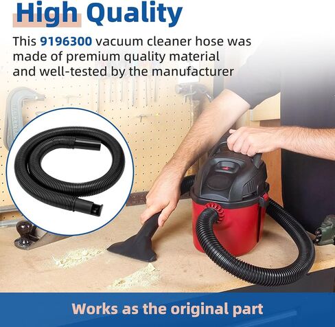 9196300 Dust Collection Hose Fit Most Wet/Dry Vacuums | Replacement for 1.25 Inch Diameter with 4 Ft Length Durable Vinyl Flexible Hose in Kuwait