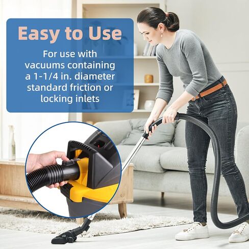 9196300 Dust Collection Hose Fit Most Wet/Dry Vacuums | Replacement for 1.25 Inch Diameter with 4 Ft Length Durable Vinyl Flexible Hose in Kuwait