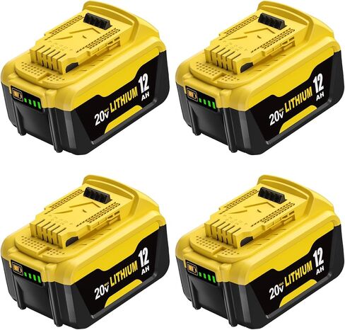 2Pack 12000mAh Lithium-ion Battery Replacement for Dewalt 20V Max Battery | Compatible with Dewalt 20 Volt Batteries DCB200 DCB201 DCB204 DCB206 DCB207 Series Tools and Chargers in Saudi Arabia