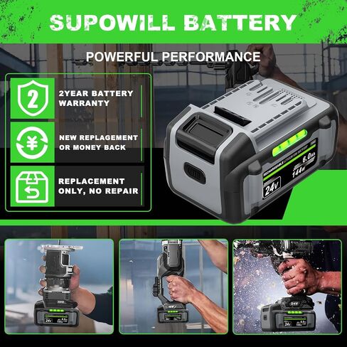 24V Replacement for Flex 24V Battery 6.0 Ah FX0111 FX0321 FX0111-1 FX0321-1 FX0311-1 FX0331-1, ‎24V MAX Lithium-Ion Battery Compatible with 24Volt Cordless Power Tools, for Flex Battery in Kuwait