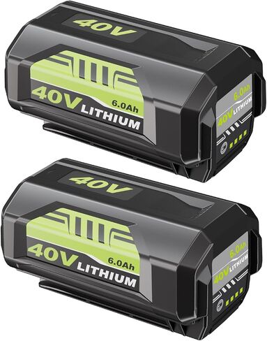 2Pack 6.0Ah Battery and OP401 Charger Kit Replacement for Ryobi Compatible with Ryobi 40V Lithium ion Battery OP4026 OP40261 OP4050 OP4040 OP40401 OP40201 OP40601 and Cordless Power Tools in Saudi Arabia
