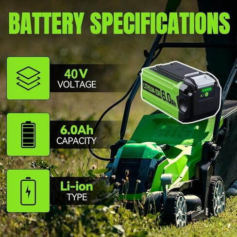 VANON 6.0Ah 40V Replacement for Greenworks 40V Battery 29462 29472 | 25312 25322 20642, Compatible with Greenworks 40 Volt Cordless Power Tools in Kuwait
