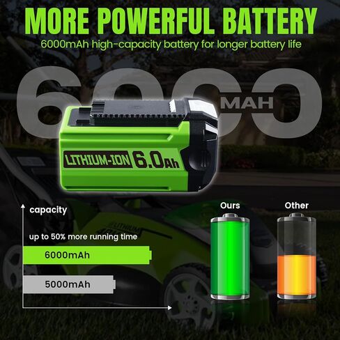 VANON 6.0Ah 40V Replacement for Greenworks 40V Battery 29462 29472 | 25312 25322 20642, Compatible with Greenworks 40 Volt Cordless Power Tools in Kuwait