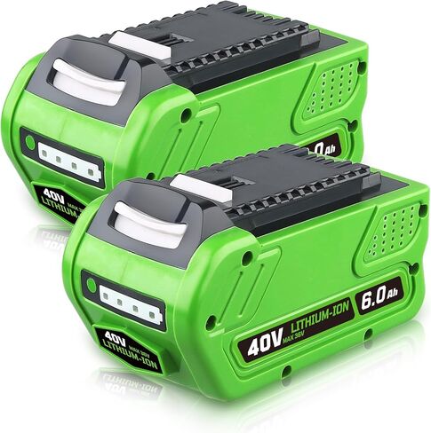 29462 6.0Ah Battery Replacement for GreenWorks 40V Battery 29472 29252 20202 22262 25312 20642 27062 21242 20302 Compatible with GreenWorks 40V G-Max String Trimmer Hedge Trimmer Pole Saw in Kuwait