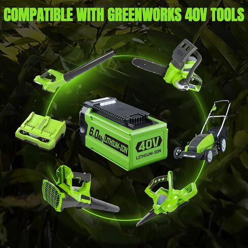 VANON 6.0Ah 40V Replacement for Greenworks 40V Battery 29462 29472 | 25312 25322 20642, Compatible with Greenworks 40 Volt Cordless Power Tools in Kuwait