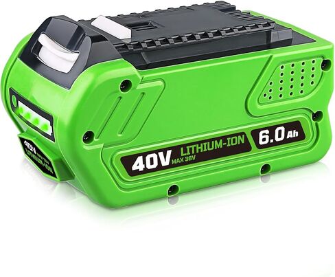 29462 6.0Ah Li-ion Replacement for GreenWorks 40V Battery 29472 29252 20202 22262 25312 20642 27062 21242 20302 Compatible with GreenWorks 40V G-Max String Trimmer Hedge Trimmer Pole Saw in Saudi Arabia
