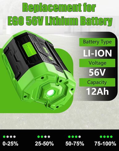 12.0Ah Replacement for EGO 56V Battery BA2800T BA4200T BA5600T 2Pack | Compatible with EGO 56 Volt Battery BA1400T BA2800 BA6720T Power Tools in Kuwait