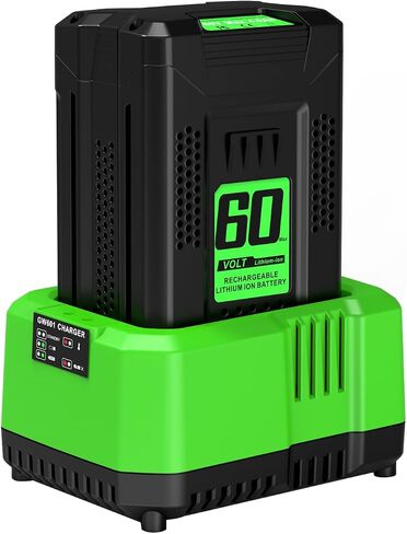 4.0Ah Battery Replacement for Greenworks 60V Battery, Compatible with Greenworks 60V Power Tools and Chargers, Single-Port 60V Charger Compatible with Greenworks Pro 60V Battery in Kuwait