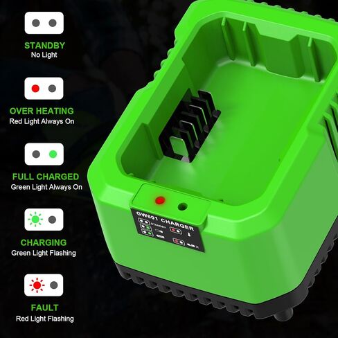 4.0Ah Battery Replacement for Greenworks 60V Battery, Compatible with Greenworks 60V Power Tools and Chargers, Single-Port 60V Charger Compatible with Greenworks Pro 60V Battery in Kuwait