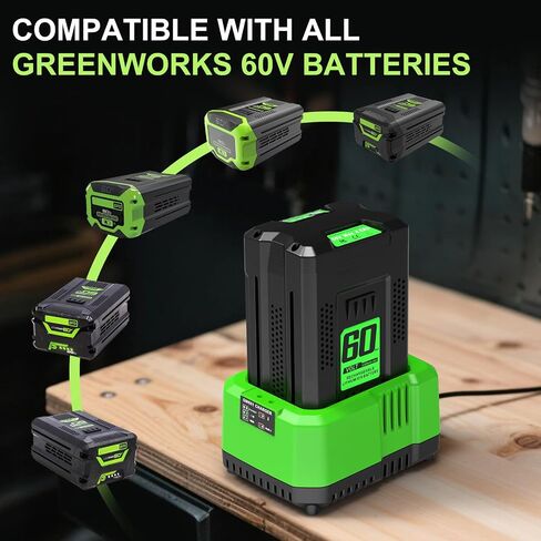 4.0Ah Battery Replacement for Greenworks 60V Battery, Compatible with Greenworks 60V Power Tools and Chargers, Single-Port 60V Charger Compatible with Greenworks Pro 60V Battery in Kuwait