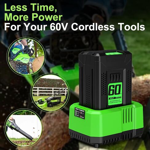 4.0Ah Battery Replacement for Greenworks 60V Battery, Compatible with Greenworks 60V Power Tools and Chargers, Single-Port 60V Charger Compatible with Greenworks Pro 60V Battery in Kuwait