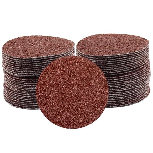 2 Inch 80 Grit Sanding Discs, 100 Pcs | Aluminum Oxide, Hook and Loop, For Wood, Metal, Plastic, Orbital Sander Pads in Kuwait