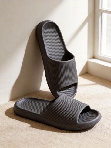 Soft & Comfortable Slide Slippers for Couples - Non-Slip EVA Sandals for Bathroom, Home & Outdoor Use, Lightweight Design in Kuwait