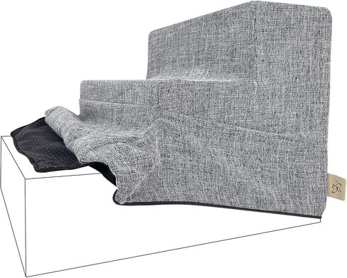 Best Pet Supplies Foam Pet Steps Cover for Small Dogs and Cats, Portable Ramp Stairs for Couch, Sofa, and High Bed Climbing (Cover Only) - Gray Lattice, 5-Step (Cover Only) in Saudi Arabia