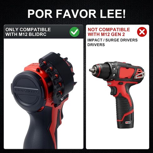 SWER Magnetic Bit Holder for Milwaukee M12 BLIDRC, 10-Bit, Right Side Mount | Stores 10 1/4-in hex bits with magnets; right-side screw mount fits Milwaukee M12 BLIDRC only, not M12 FUEL Gen 2/3 or M18. in Kuwait