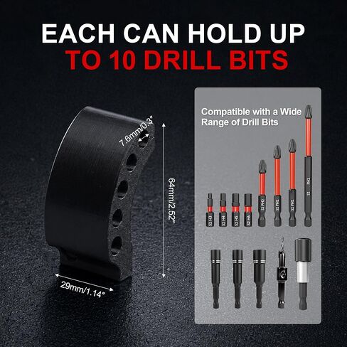 SWER Magnetic Bit Holder for Milwaukee M12 BLIDRC, 10-Bit, Right Side Mount | Stores 10 1/4-in hex bits with magnets; right-side screw mount fits Milwaukee M12 BLIDRC only, not M12 FUEL Gen 2/3 or M18. in Kuwait