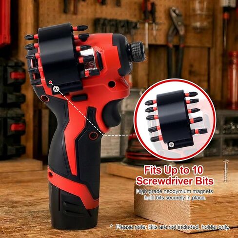 SWER Magnetic Bit Holder for Milwaukee M12 BLIDRC, 10-Bit, Right Side Mount | Stores 10 1/4-in hex bits with magnets; right-side screw mount fits Milwaukee M12 BLIDRC only, not M12 FUEL Gen 2/3 or M18. in Kuwait