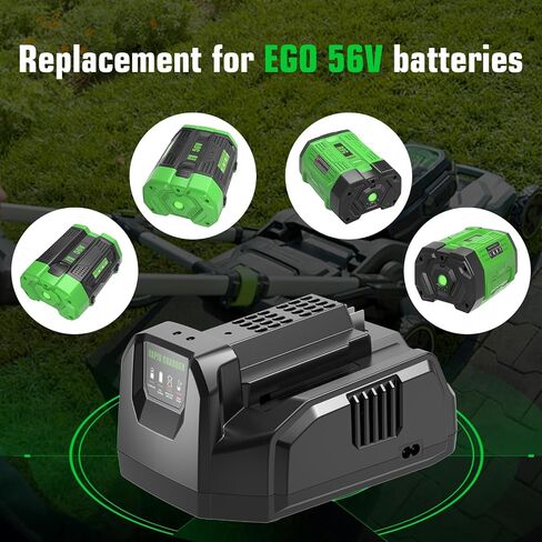 1-Pack 10000mAh Battery Replacement for EGO 56V Battery and CH2100 Charger | Compatible with EGO 56V Battery BA1400T BA1400 BA2800T And BA1400 BA2800 BA4200 BA5600 in Saudi Arabia