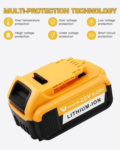 2 Pack 5.0Ah Replacement for Dewalt 20V Max Battery Lithium Ion Compatible with 20 Volt Cordless Power Tools DCB200 DCB201 DCB203 DCB204 DCB205 DCB206 in Saudi Arabia