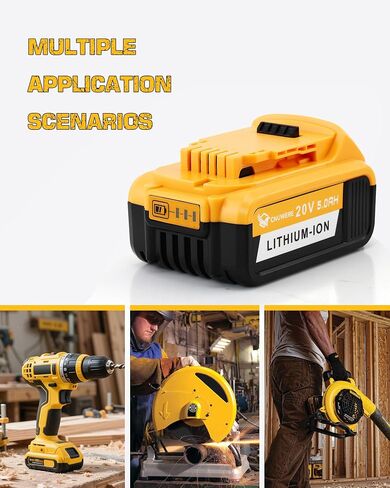 2 Pack 5.0Ah Replacement for Dewalt 20V Max Battery Lithium Ion Compatible with 20 Volt Cordless Power Tools DCB200 DCB201 DCB203 DCB204 DCB205 DCB206 in Saudi Arabia