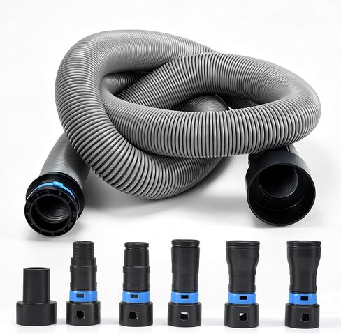 2.5-10FT Expandable Vac Hose Dust Collection Hose Kit for Home & Shop Vacuum System, Multi-Brand Power Tool Adapter Set with 6 Sander Vacuum Adapters for 2-1/4" Dust Collector Vacuum Connection in Kuwait