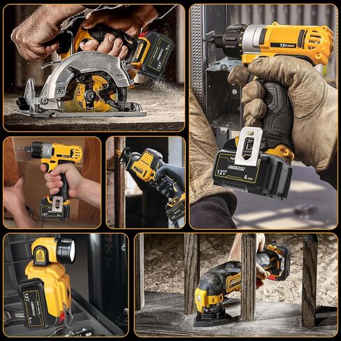2 Pack 12V 6A Replacement Batteries Compatible with Dewalt 12V Cordless Power Tools & Chargers, Replaces DCB120,DCB121,DCB127 (Not Made in Dewalt) in Kuwait