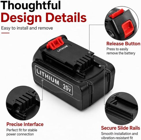 5.0Ah 20v Max Lithium Battery Compatible with Black and Decker Drills, Compatible with LBXR20 LBXR2020 LBX20 LBXR2520 LB2X4020 LB2XR20 (Non-OEM) (1-Pack) in Kuwait
