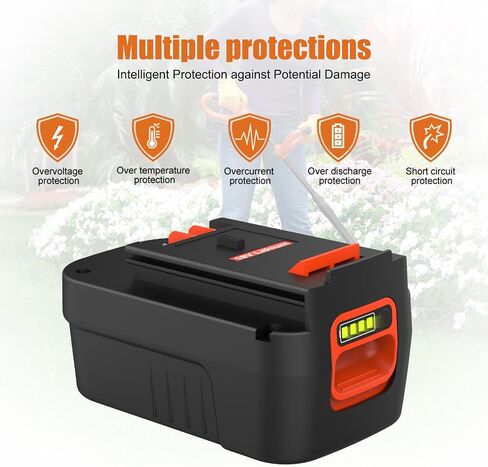 2 Pack 8000mAh hpb18 battery Replacement for black and decker 18v battery HPB18 HPB18-OPE 244760-00 A1718 FS18FL FSB18 FS18HV FS18ID Compatible with Black&Decker 18V Post Style / Rear Mount tools in Kuwait