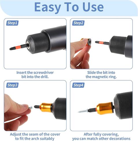 6 Pcs Magnetic Screw Ring with Ph1 Ph2 Ph3 Screwdriver Head Set Strong Magnetic Screw Ring Holder with Anti-Slip Design Universal Removable Household Tools for Hex Screwdriver and Drill Power Bits in Kuwait