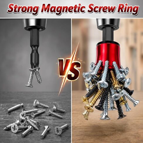 6 Pcs Magnetic Screw Ring with Ph1 Ph2 Ph3 Screwdriver Head Set Strong Magnetic Screw Ring Holder with Anti-Slip Design Universal Removable Household Tools for Hex Screwdriver and Drill Power Bits in Kuwait