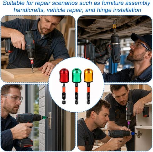 6 Pcs Magnetic Screw Ring with Ph1 Ph2 Ph3 Screwdriver Head Set Strong Magnetic Screw Ring Holder with Anti-Slip Design Universal Removable Household Tools for Hex Screwdriver and Drill Power Bits in Kuwait