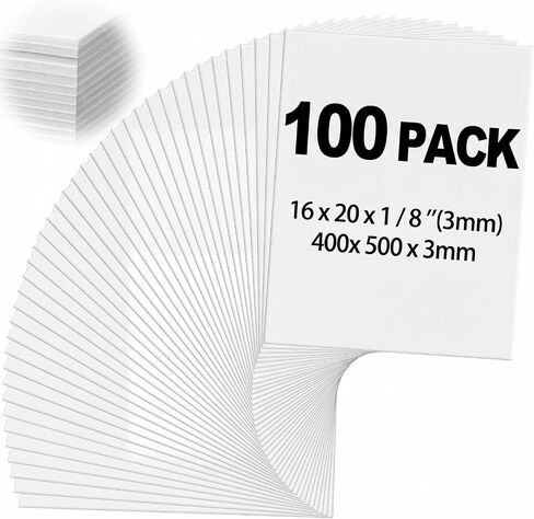 Frienda 50 Pack 11x14x1/8 Inch 3mm Thickness Foam Board White Poster Board Foam Core Board Craft Foam Sheet Presentation Board for Art Crafts Modelling DIY Projects Display Presentation School in Kuwait