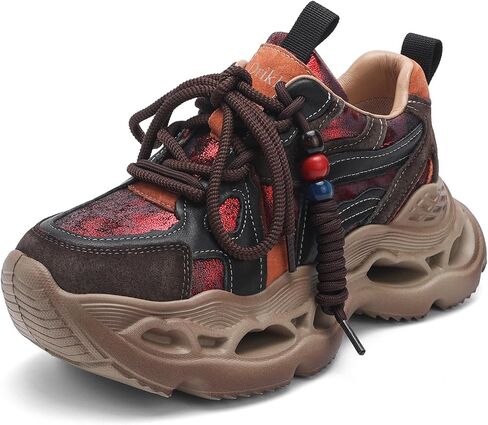 Women's Running Shoes Lace-Up Slip-Resistant Sneakers Colorful Fashion Platform Dad Shoes Casual Comfortable Walking Shoes in Kuwait